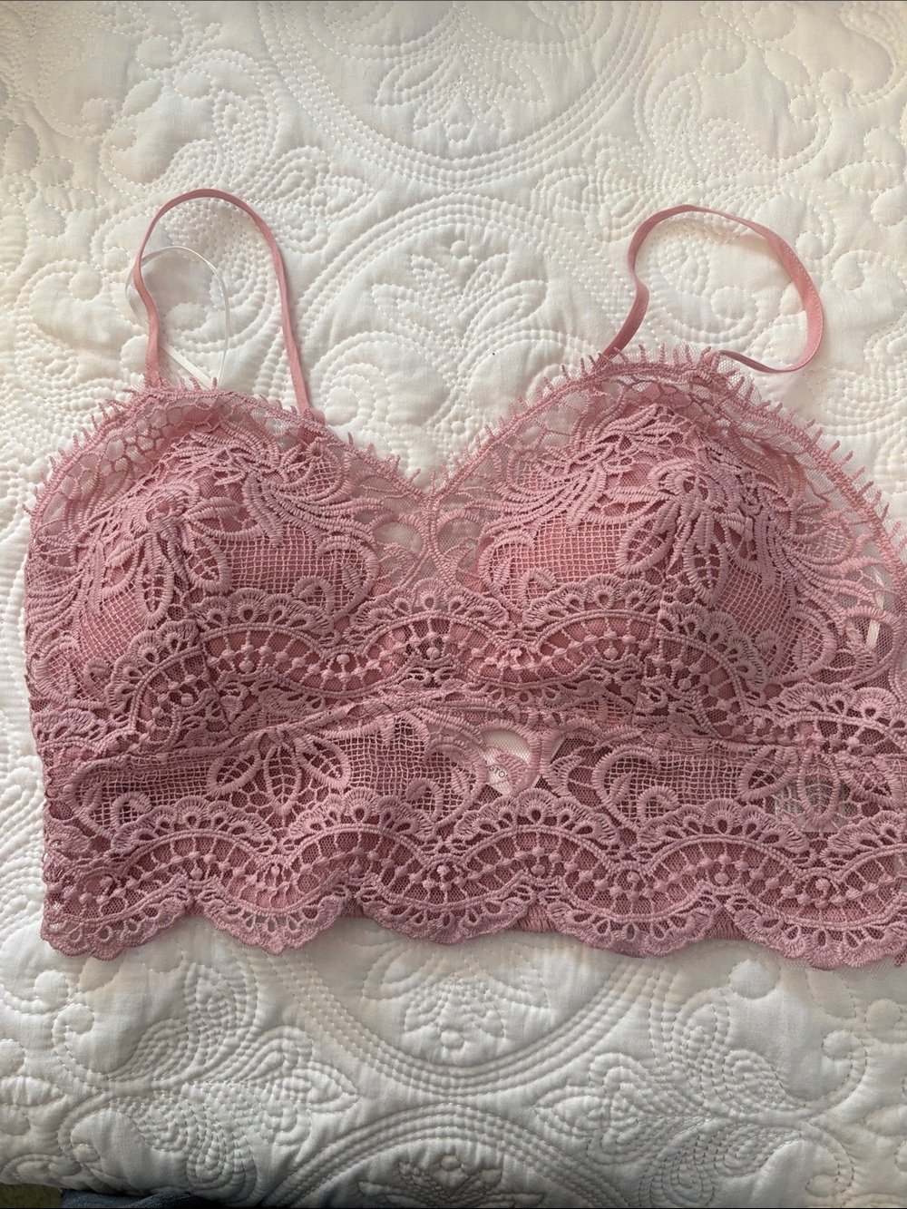 Love Tree Rose Pink Lace Bralette